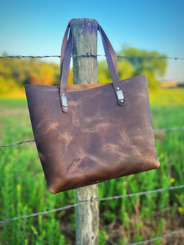Rustic Brown Medium Size Leather Tote