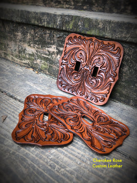 Tooled Leather Light Switch Covers