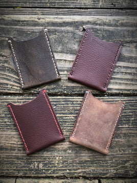 You Pick Your Color ~  Oil Tanned Leather Single Pocket Card Wallet