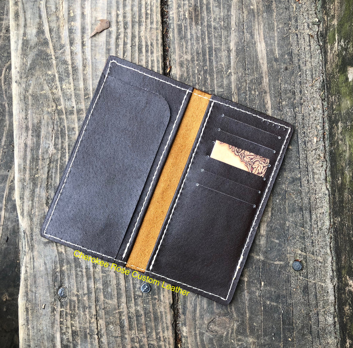 Custom Order~ Minimal Stamped or Initial Roper Style Long Wallet