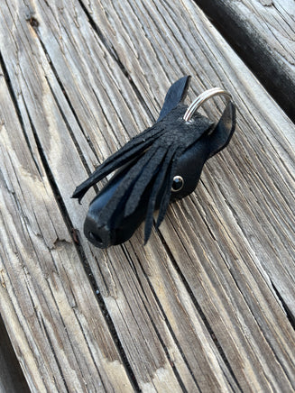 Leather Friesian Horse Head Keychain