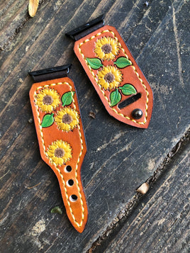 38/40mm Stamped and Painted Sunflowers iWatch Band