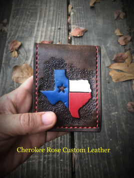 Custom Order ~ Leather Money Clip Wallet Style B