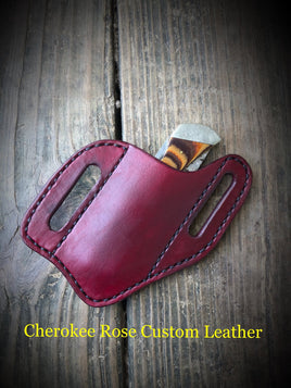 Custom Order- Slanted Style A Leather Pocket Knife Sheath