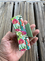 4 Inch Cactus Design Mint Green Hair Claw Clip
