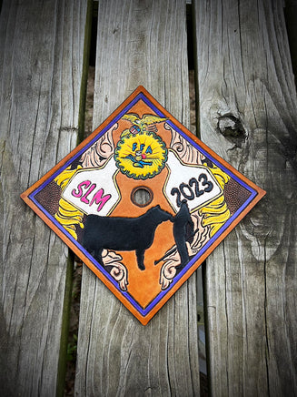 Custom Leather Graduation Cap Topper