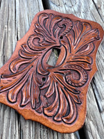 Tooled Leather Single Light Switch Covers