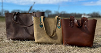 Rustic Brown Medium Size Leather Tote