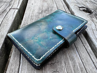Copper Turquoise Oil Tanned Leather Spiral Top Notebook Holder