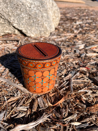 Leather Prickly Pear Cactus Coaster Gift Set