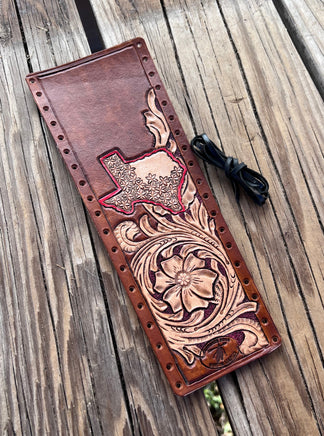 Western Floral and Texas Leather Show Stick Wrap