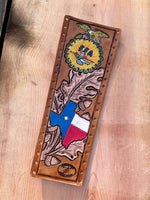 Texas and Oak Leaves Custom Leather Show Stick Wrap