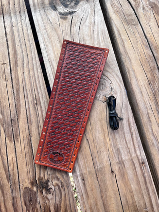 Star Basketweave Stamped Leather Show Stick Wrap