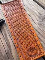 Woven Hand Stamped Design Leather Show Stick Wrap