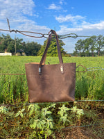 Rustic Brown Medium Size Leather Tote