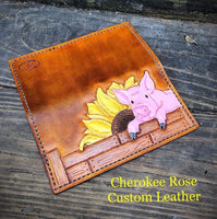 Custom Ordered ~ Painted Leather CheckBook Cover