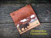 Custom Ordered ~ Painted Leather CheckBook Cover