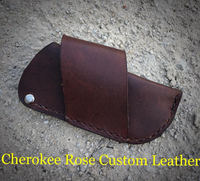 Custom Order- Fold-Over Style Leather Pocket Knife Sheath Medium