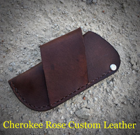 Custom Order- Fold-Over Style Leather Pocket Knife Sheath Medium