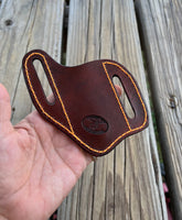 Leather Pocket Knife Sheath Plain Design