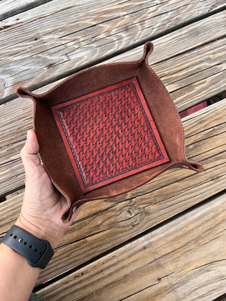 Hand Stamped Leather Valet Tray