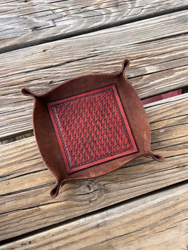 Hand Stamped Leather Valet Tray