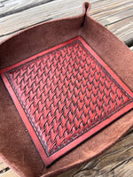 Hand Stamped Leather Valet Tray