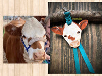 Custom Order Livestock Show Club Calf Head Key Chain