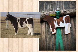 Custom Order Livestock Show Heifer Key Chain