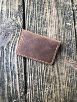 Sandy Brown Oil Tanned Double Snap Minimalist Wallet