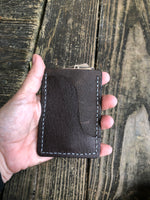Chocolate Pebble Oil Tanned and Black 3 Slot Minimalist Wallet
