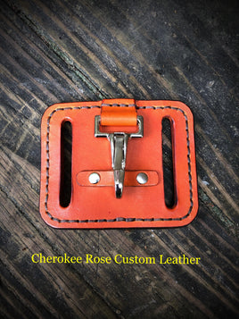 Leather Belt Key Clip - Peyote Rose