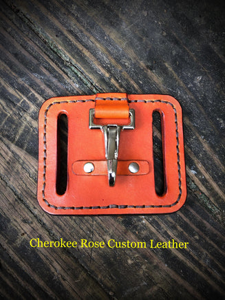 Leather Belt Key Clip - Peyote Rose