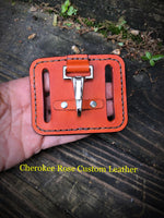 Leather Belt Key Clip - Peyote Rose