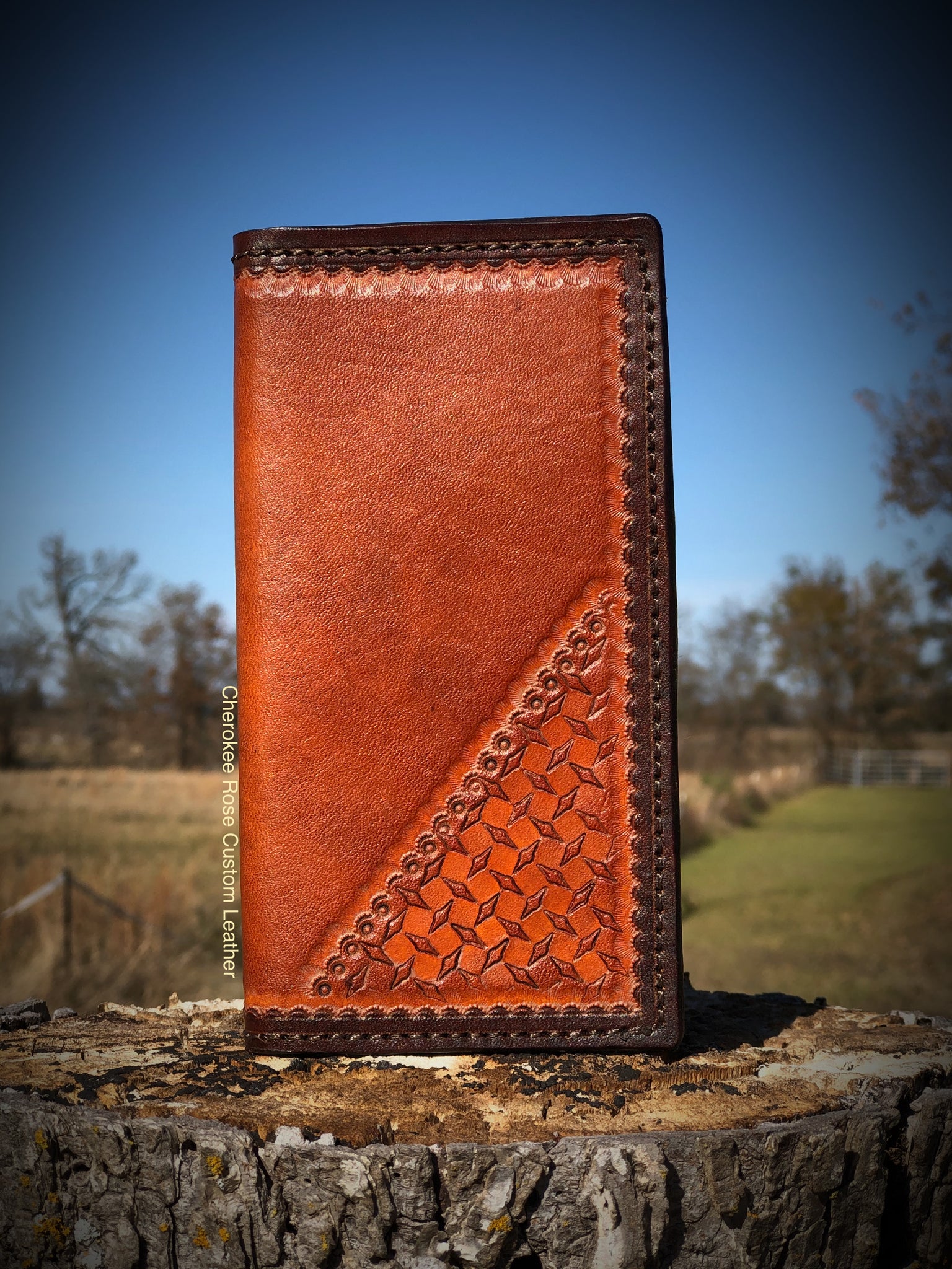 Leather Trifold Chain Wallet [Personalized] [Handmade]