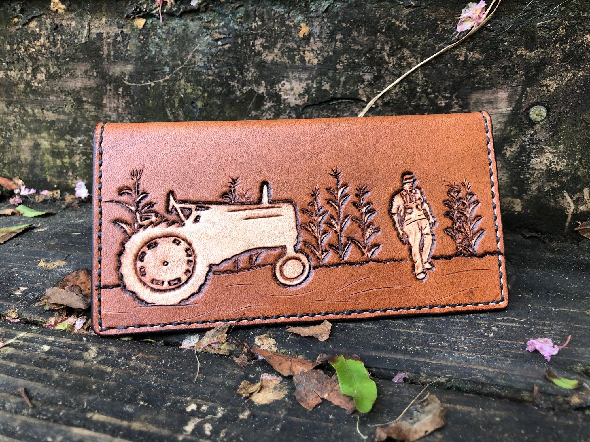 Custom Order~ Carved Leather Roper Style Long Wallet