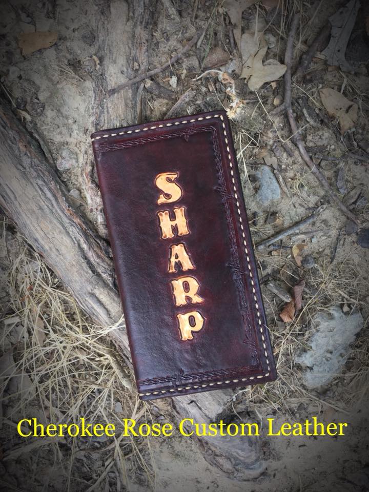 Custom Order ~ Minimal Stamped or Initial Men's Trifold Leather