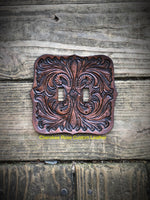 Leather Double Light Switch Cover
