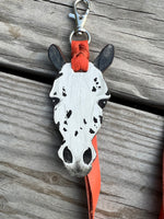 Custom Painted Leopard Appaloosa Horse Head Keychain