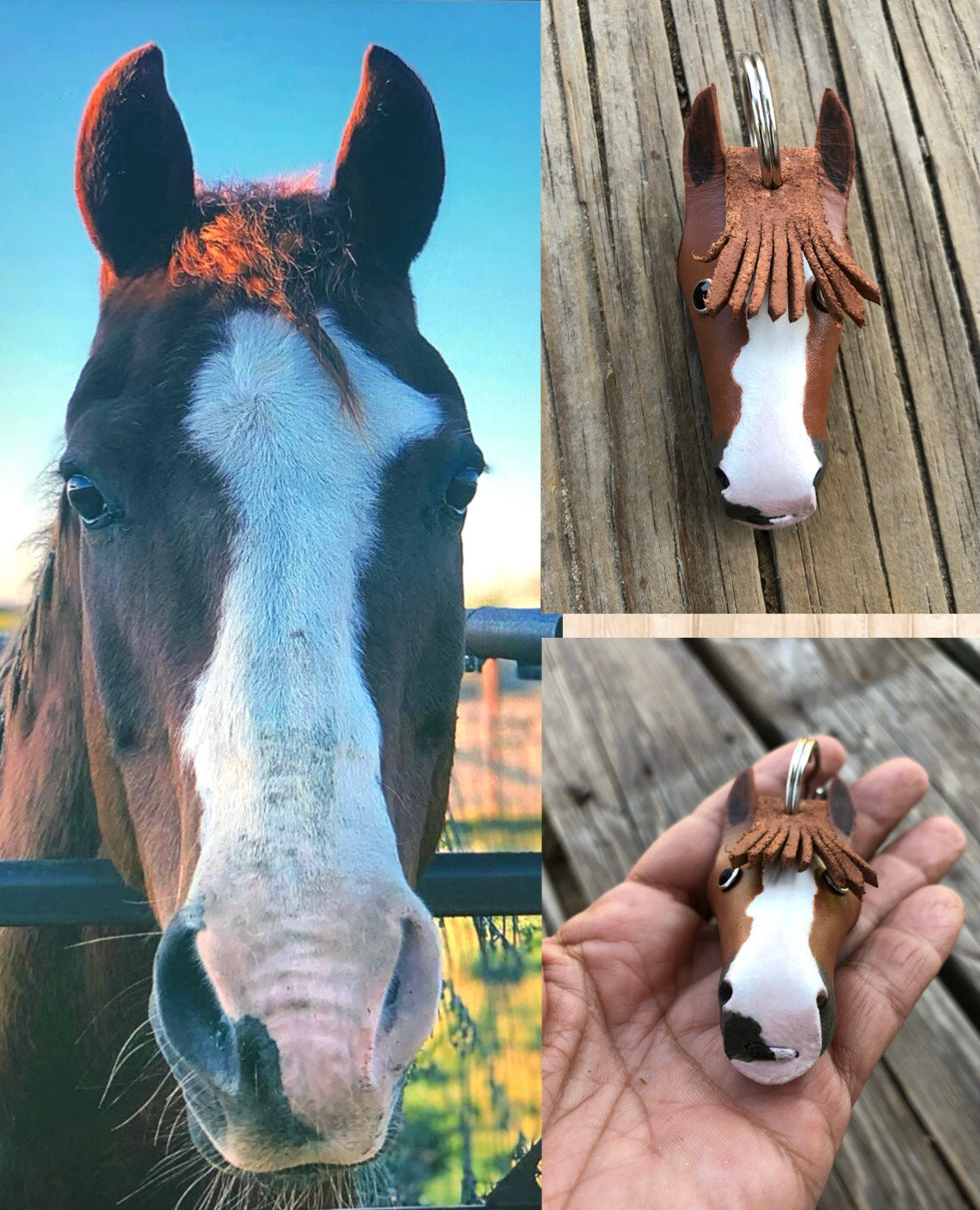 Leather deals horse keychain