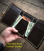 Custom Order ~ Carved Leather Men's Trifold Wallet