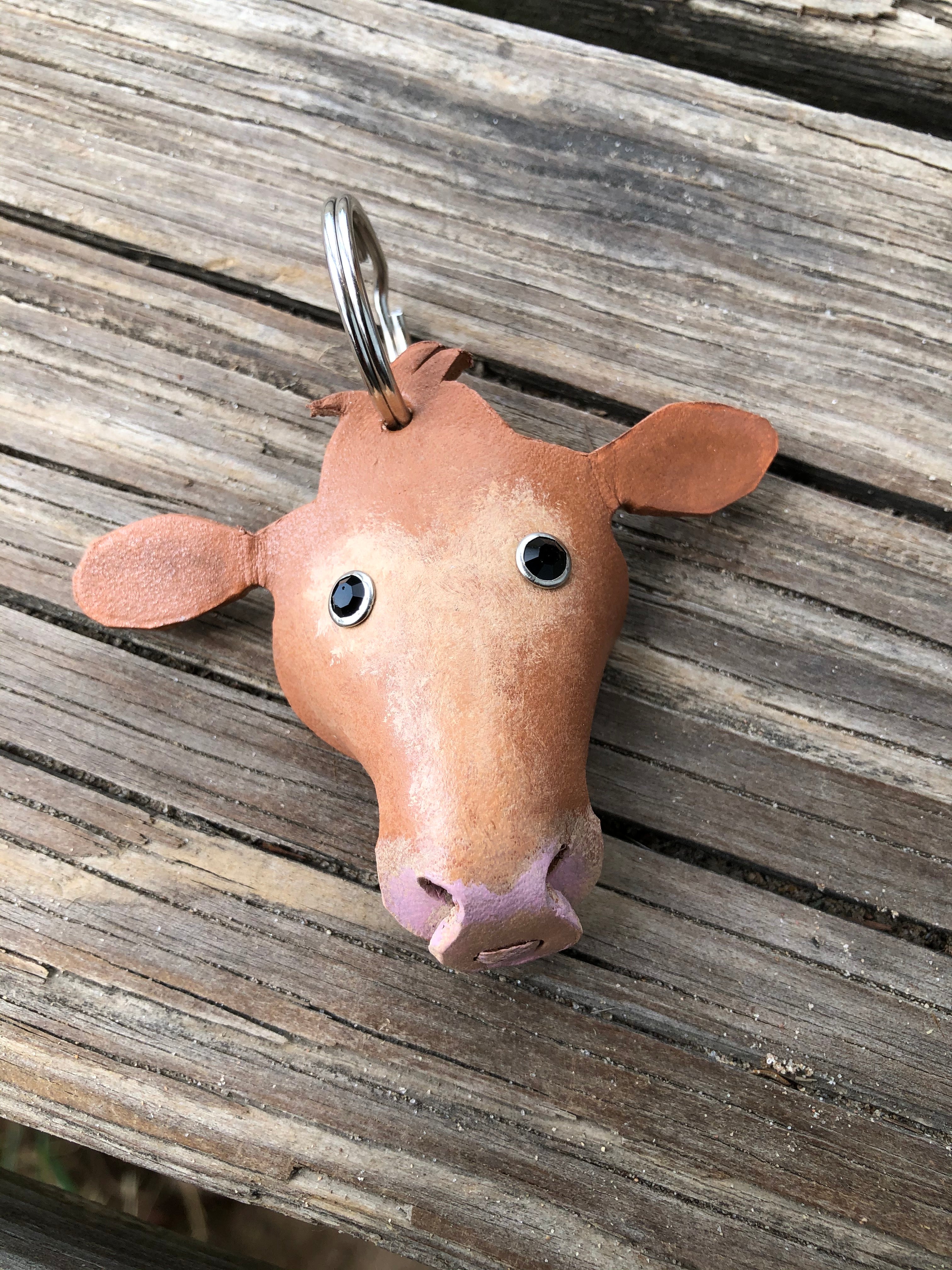 Floral Highland Cow Keychain