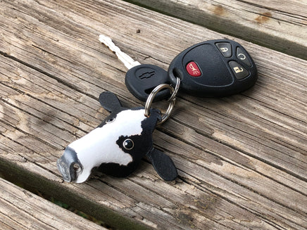 Hand Painted Simmental Cow Leather Keychain