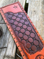 Custom Order~ Two-Tone Dyed Geometric Leather Show Stick Wrap