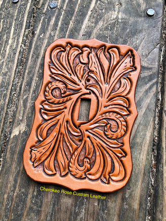 Tooled Leather Light Switch Covers