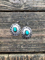 Antiqued Silver Concho Styled Earrings