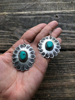 Antiqued Silver Concho Styled Earrings