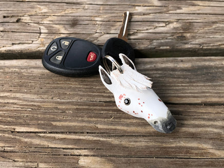 Hand Painted Leopard Appaloosa Horse Leather Keychain
