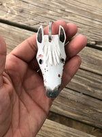 Hand Painted Leopard Appaloosa Horse Leather Keychain