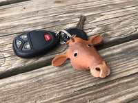 Hand Painted Beefmaster Cow Leather Keychain